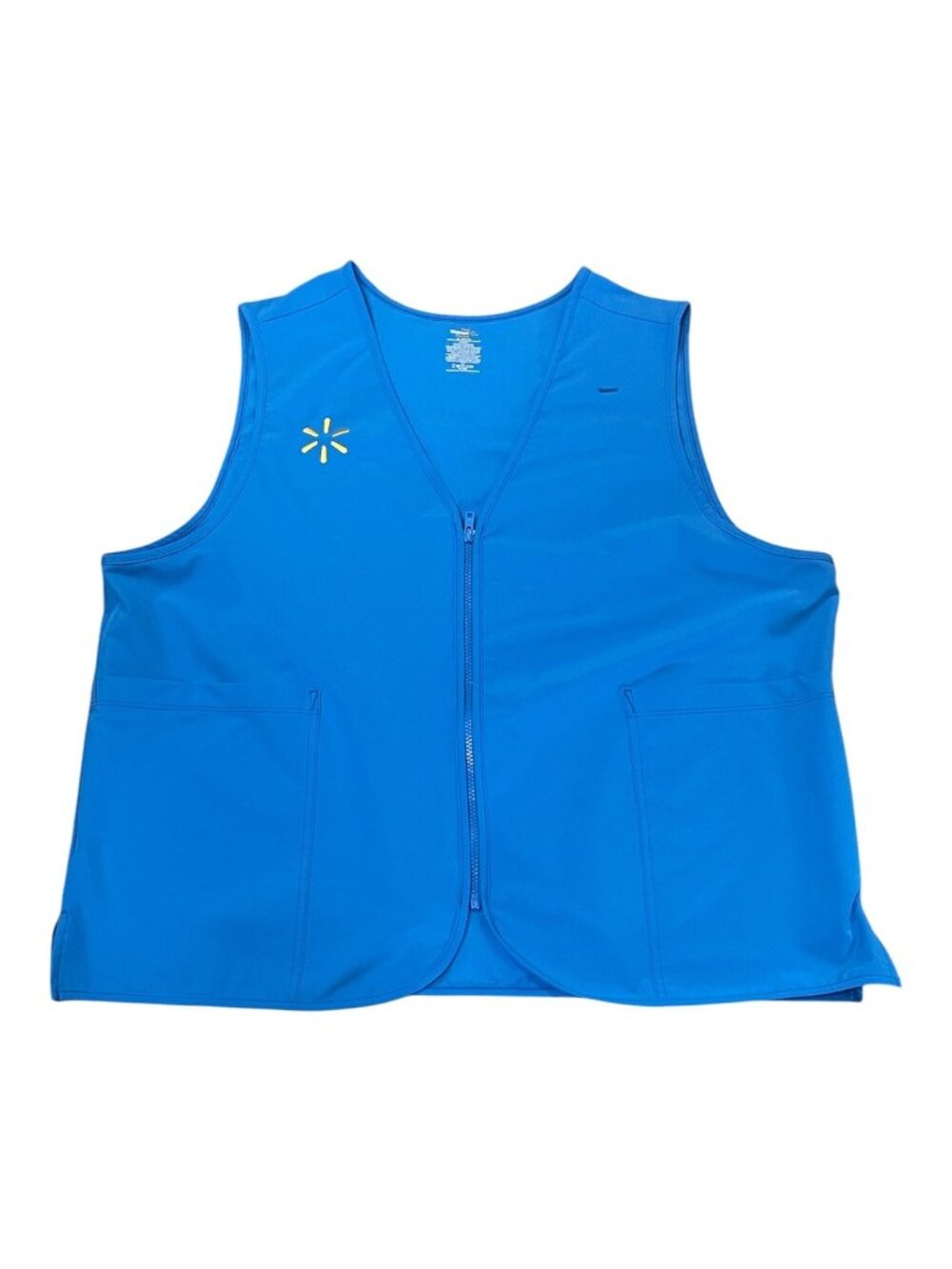 Walmart Associate Uniform Vest Blue Spark Logo Zip Up Pockets Size 2XL